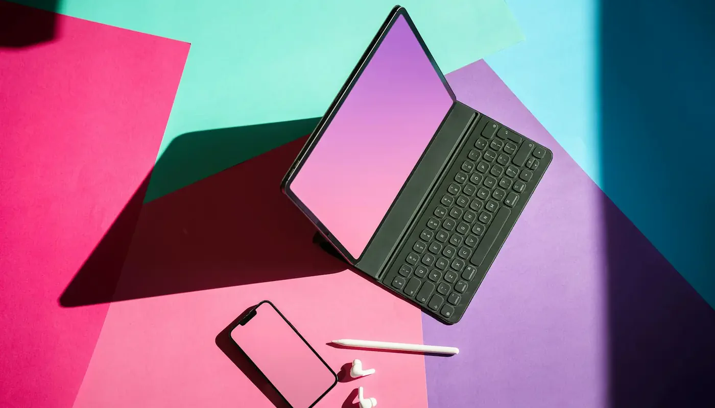 A smartphone and tablet setup for testing a digital product