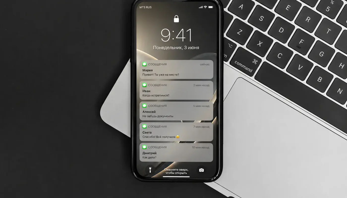 A clean laptop and smartphone workspace for digital services